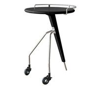 NexaGeniX Mesa Centro salón Mesa Auxiliar de sofá móvil Madera con Ruedas, Mesa Centro Ocio, Esquina, Sala Estar, balcón, Comedor Centro(Negro)