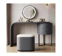 NexaGeniX Tocador Extensible Minimalista Moderno, tocador de Lujo Montaje Completo Madera Maciza for Dormitorio Tocador con Espejo(Dark Gray)