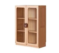 NexaGeniX Vitrina Bonita librería for el hogar, Sala de Estar, Vitrina pie, Armario Almacenamiento, Montaje en Pared, Puertas Dobles Vidrio Estante para Libros(Pequeño)