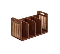 NexaGeniX Vitrina Estantería de Madera Tejida Mimbre Creativa Gran Capacidad, Estante Almacenamiento Mesa for el hogar Estante para Libros