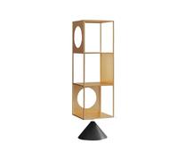 NexaGeniX Vitrina Estantería de Piso for Sala Estar, estantería Almacenamiento for habitación, Vitrina Creativa Oficina, Estante Arte del Hierro Simple Estante para Libros(Gold,S)