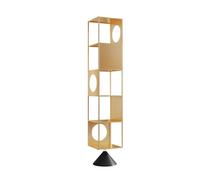 NexaGeniX Vitrina Estantería de Piso for Sala Estar, estantería Almacenamiento for habitación, Vitrina Creativa Oficina, Estante Arte del Hierro Simple Estante para Libros(Gold,L)