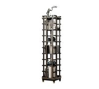 NexaGeniX Vitrina Estantería giratoria de 360 Grados, estantería Madera Maciza, Estante Piso Que Ahorra Espacio Estante para Libros