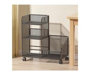 NexaGeniX Vitrina Estantería móvil for Escritorio, Estante de Almacenamiento for Piso, Bolso Escolar, gabinete for Libros, Carrito con Ruedas for Oficina Estante para Libros