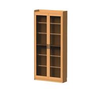 NexaGeniX Vitrina Librería de Doble Puerta Cristal for salón, Vitrina pie, estantería Almacenamiento for Estudio Estante para Libros