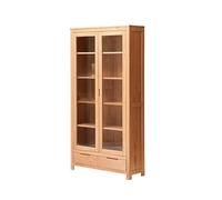 NexaGeniX Vitrina Librería de Madera pie con Puertas Cristal, cajones, estantería Estudio, Armario Almacenamiento y estantes Ajustables Estante para Libros(Medio)