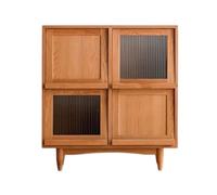 NexaGeniX Vitrina Librería de pie con pies, Estante Almacenamiento Madera Cuatro Compartimentos Puerta Vidrio Tapa abatible, for Sala Estar, Oficina, Estudio Estante para Libros