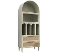 NexaGeniX Vitrina Librería pequeña de Suelo, librería Retro arqueada Color Verde Claro Estante para Libros