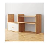 NexaGeniX Vitrina Organizador de Escritorio, Estante Almacenamiento Oficina, estantería pequeña con 1 cajón pequeño, exhibición Madera Ajustable Estante para Libros(L(30-60)*17 * 35cm)
