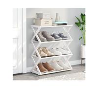 NexaGeniX Zapatero Entrada recibidor Zapatero Independiente de 4 Niveles, Organizador Estante Almacenamiento Zapatos Entrada con Tubos Acero y Marco Fijo Forma, for una cómoda organización(Blanco)