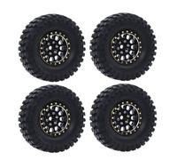 NexaPart RC Accesorios 4 Llantas de latón de 1,0 Pulgadas con beadlock for Coche RC Crawler Axial 1/24 SCX24 FCX24 1/18 TRX4M, Piezas de actualización(B with Tire)
