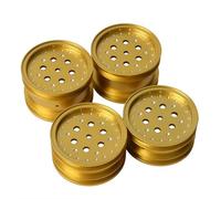 NexaPart RC Accesorios Juego de Ruedas y bujes de aleación de Aluminio for chasis Tamiya Super Hot Shot Super Sabre Big Wig Boomerang Buggy(Gold-A)
