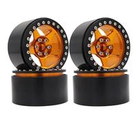 NexaPart RC Accesorios Llantas de Metal con buje Beadlock de 2,2" y Revestimiento for TRX4 4WD D90 Axial SCX10 90046 D110 RC Crawler (1/10)(4 Black Gold)