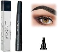 Nexavale Eyebrow,4 Tipped Precise Brow Pen,Magic Eyebrow Enhancing Pen,Magical Precise Waterproof Brow Pen,Micro Fork Tip Precise Brow Pen (Black)