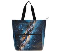 Nexawaveo Bolsa de piano impermeable para lecciones, arte celestial, cosmos, música, bolsa con bolsillos con cremallera para partituras y libros
