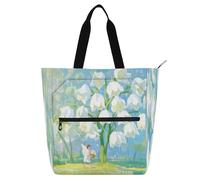 Nexawaveo Bolsa de piano impermeable para lecciones, hada y flores grandes, bolsa de música azul con bolsillos con cremallera para partituras y libros