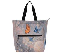 Nexawaveo Bolsa de piano impermeable para lecciones, patrón 3D, ciervo, colorido, bolsa de música con bolsillos con cremallera para partituras y libros, Mystical Birds Dark, Talla única
