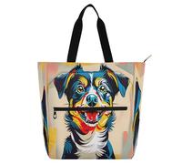 Nexawaveo Bolsa multiusos impermeable con cremallera para perro chef 600D Oxford bolsa de la compra, Bonito cuadro de perro, Talla única