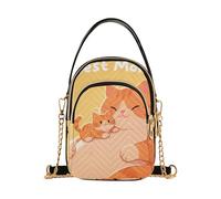 Nexawaveo Bolso cruzado acolchado pequeño para mujer, bolso de mano para teléfono con cadena, Best Mom Cute Cats