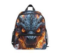 Nexawaveo Bonita mochila para niños y niñas preescolares, mochila de jardín de infantes con etiqueta de nombre para niños y niñas, Dragon Flame and Ice, Small, Mochilas Daypack