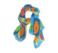 Nexawaveo Bufanda ligera para mujer, diseño de perro caballero, vintage, a la moda, pashmina, chales elegantes, Patchwork Fruits Blue, 90x180（CM）