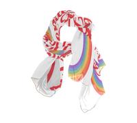 Nexawaveo Bufanda para mujer, ligera, adornada con corazón, avión, moda, pashmina, chales elegantes, Emblema arcoíris de San Valentín, 90x180（CM）