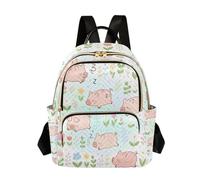 Nexawaveo Mochila acolchada para mujer, bolsa de mano para laptop de 14 pulgadas, ligera, estilo folclórico, color azul búho, Funny Cute Pigs Blue, pequeño, Mochilas de mochila