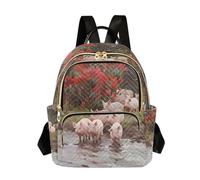 Nexawaveo Mochila acolchada para mujer, bolsa de mano para laptop de 14 pulgadas, ligera, mochila de trabajo, leopardo, color azul iris, Pigs Rose River, Small, Mochilas de mochila