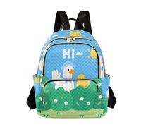 Nexawaveo Mochila acolchada para mujer, bolsa de mano para laptop de 14 pulgadas, ligera, mochila de trabajo, lazo de fantasía, azul, Hello Duck Blue, S