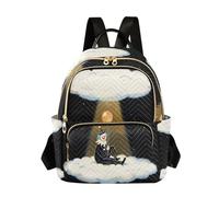 Nexawaveo Mochila acolchada para mujer, bolsa de mano para laptop de 14 pulgadas, ligera, mochila de trabajo, lindos pavos reales, Dreamy Clown Cloud-1, M