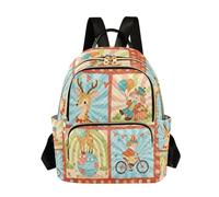 Nexawaveo Mochila acolchada para mujer, bolsa de mano para laptop de 14 pulgadas, ligera, mochila de trabajo, ballena y azul tierra, Circus Deer Clown, S