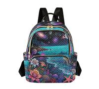 Nexawaveo Mochila acolchada para mujer, bolsa de mano para laptop de 14 pulgadas, mochila ligera de trabajo, patrón de tarro de miel, Marine and Space, Small, Mochilas de mochila