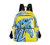 Nexawaveo Mochila acolchada para mujer con patrón de ondas coloridas para laptop de 14 pulgadas, Caballo geométrico Art-1, M, Mochilas de mochila