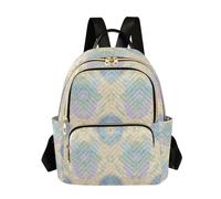 Nexawaveo Mochila acolchada para mujer de 14 pulgadas, ligera, con patrón de mosaico, color azul, Mosaic Flower Yellow, S