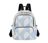 Nexawaveo Mochila acolchada para mujer de 14 pulgadas, ligera, con patrón de mosaico, color azul, Patrón de mosaico azul, S