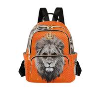 Nexawaveo Mochila acolchada para mujer, mochila de mano para laptop de 14 pulgadas, color negro, Cool Lion Crown-1, Mediano, Mochilas de mochila