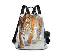 Nexawaveo Mochila antirrobo colorida para mujer, a la moda, mochila de viaje, bolsa de hombro, Aura Striped Feline