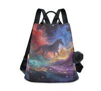 Nexawaveo Mochila antirrobo para mujer, bolsa de viaje de moda, Fantasy Galaxy Horse, Medium, Mochila de viaje antirrobo