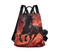 Nexawaveo Mochila antirrobo para mujer, bolsa de viaje de moda, Horse Running Among Fire