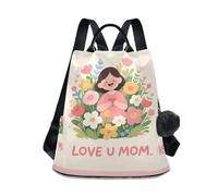 Nexawaveo Mochila antirrobo para mujer, mochila de viaje para senderismo, camping, Adorable ramo de mamá