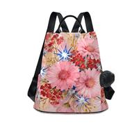 Nexawaveo Mochila antirrobo para mujer, mochila de viaje para senderismo, camping, Ramo festivo de acuarela