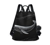Nexawaveo Mochila antirrobo para mujer, mochila de viaje para senderismo, camping, Star Whale Dark-1