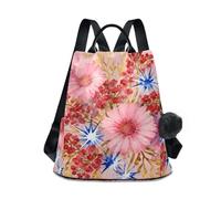 Nexawaveo Mochila colorida para mujer, antirrobo, bolsillo trasero con cremallera, mochila de viaje, Ramo festivo