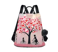 Nexawaveo Mochila de moda para mujer, antirrobo, bolsa de viaje para senderismo, camping, Heart Tree Bike M's Day