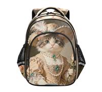 Nexawaveo Mochila infantil de 15 pulgadas para niños y niñas, mochila clásica de arte de gatitos, mochila escolar para primaria, preescolar, mochila ligera