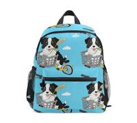 Nexawaveo Mochila infantil preescolar con etiqueta de nombre para niños y niñas, Collie Bike Ride, Medium, Mochilas Daypack
