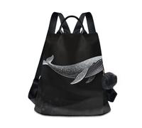 Nexawaveo Mochila para mujer, antirrobo, bolsillo trasero con cremallera, mochila de viaje, Star Whale Dark