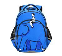 Nexawaveo Mochila preescolar para niños y niñas de 3 a 8 años, Elephant Ride Blue, Medium, Mochilas de viaje