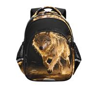 Nexawaveo Mochila preescolar para niños y niñas de 3 a 8 años, Wolf and Fire Scene Black, Medium, Mochilas de viaje