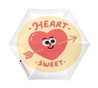 Nexawaveo Paraguas de viaje pequeño resistente al viento con diseño de flecha de corazón, compacto, ligero, plegable, automático, para lluvia y sol